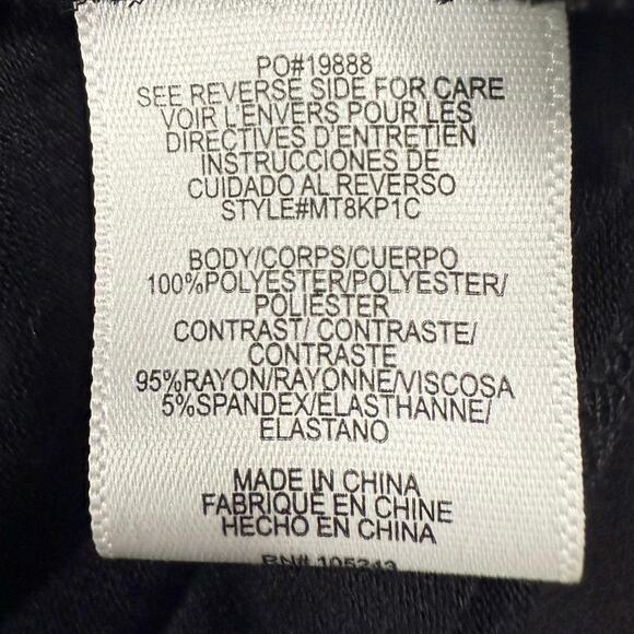 Bobeau Women’s XS Black Chiffon Layered Blouse Sheer Half Sleeve Top - Picture 5 of 8